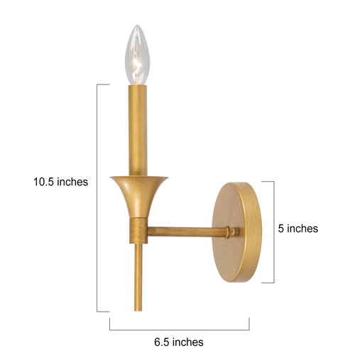 House of Hampton® Eyler 1 Light Dimmable Gold Candle Wall Light